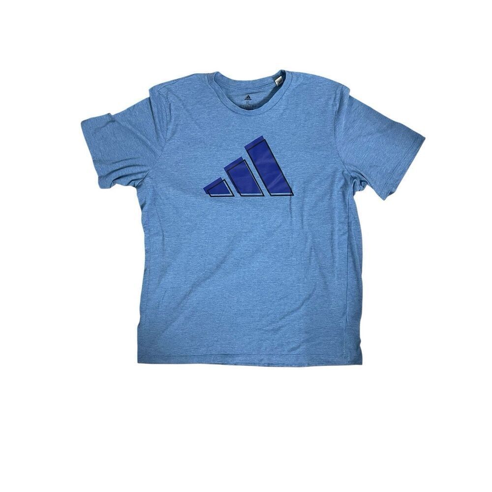 Adidas Aeroready Blue Graphic Logo Tee Shirt Men’s XL Athletic Activewear